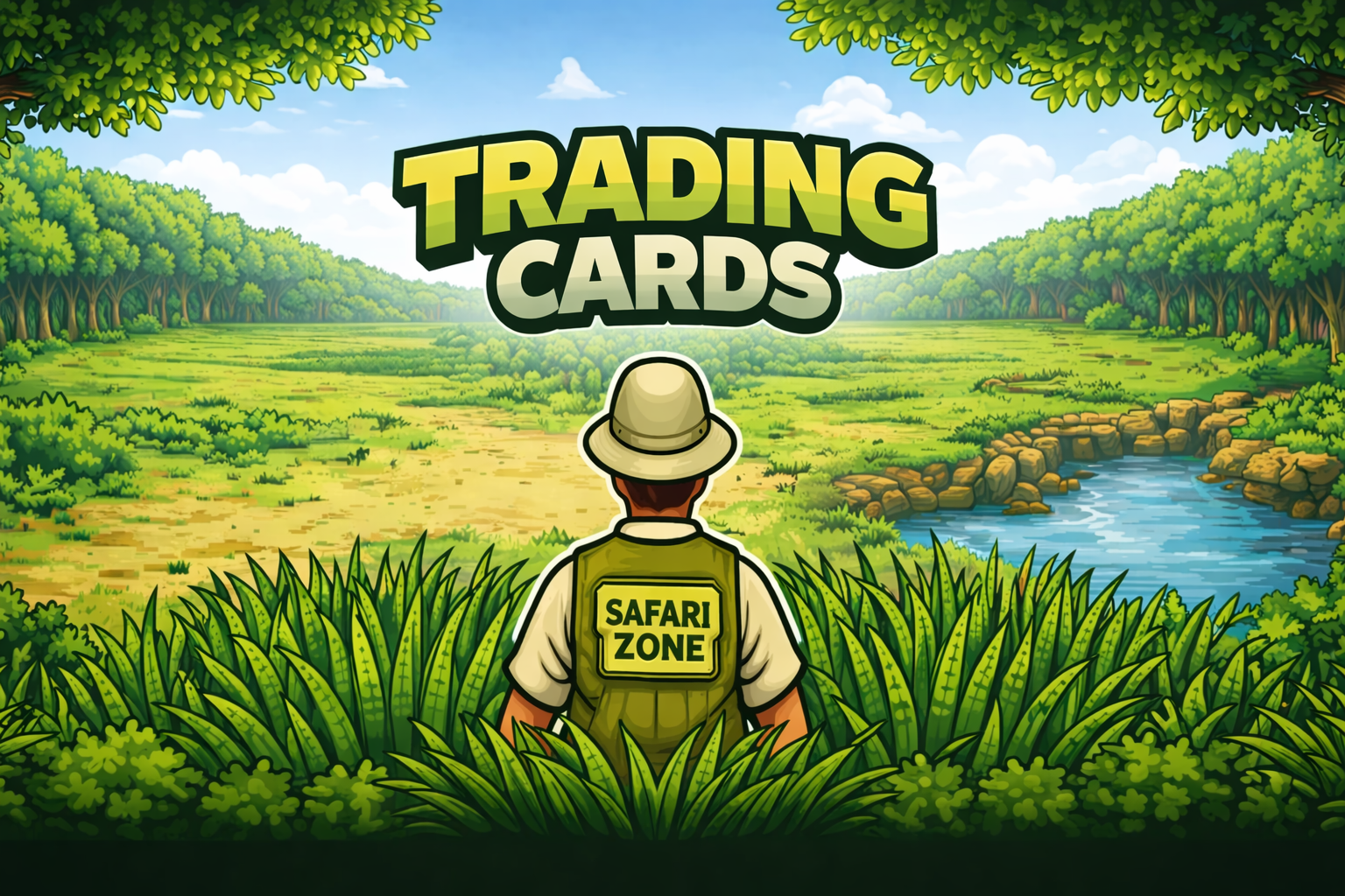 Safari Zone Trading Post trading cards artwork